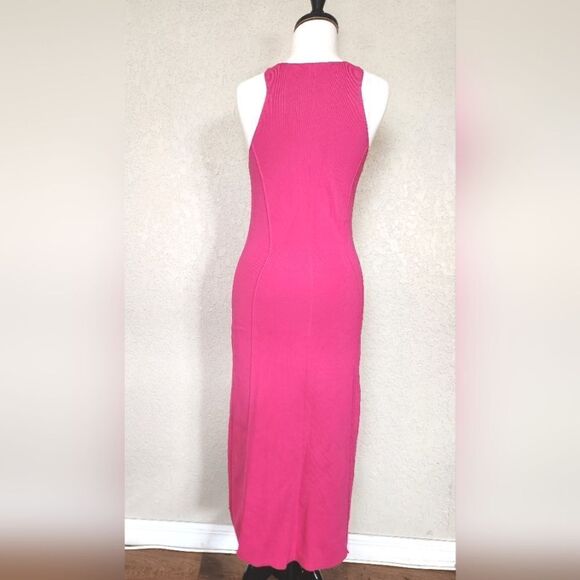 Caroline Constas V-neck Sheath Midi Dress Pink Size S - Picture 2 of 6